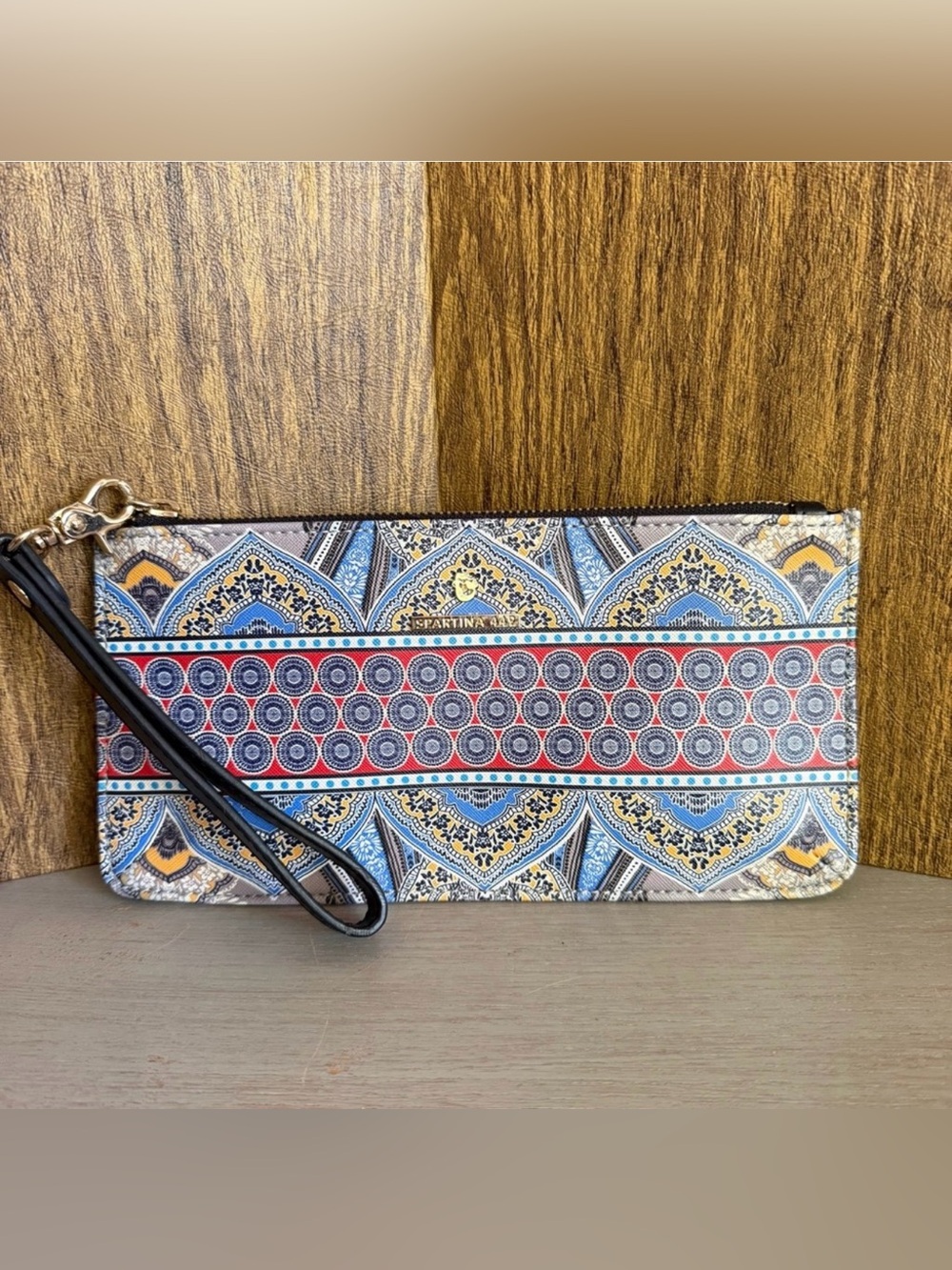 Spartina 449 Retreat Paisley East West Wristlet Clutch Credit Card Holder 10x5x5